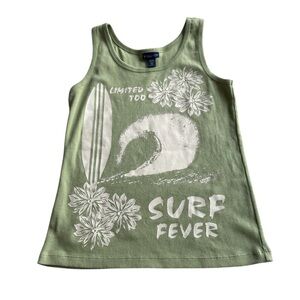 Limited Too Vintage Y2k green ribbed tank top size XXL EUC